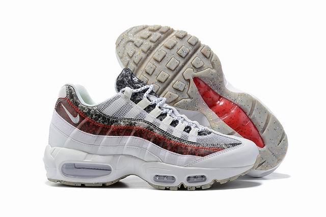 Nike Air Max 95 Crater Men's Shoes White Grey Red-104 - Click Image to Close